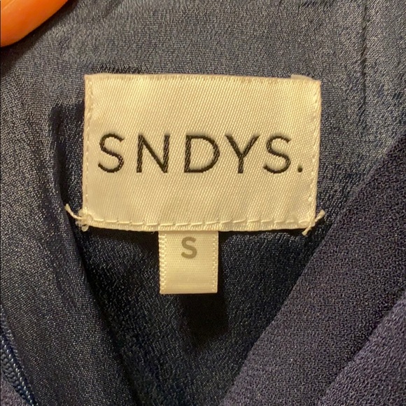 Navy blue Midi dress with slit and tie - Picture 7 of 7